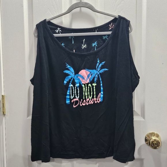 Avenue Body Do Not Disturb Sunset and Palm Trees PJ Tank Top Size 30/32 - Picture 1 of 1